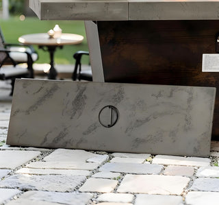 42 Inch Gas Fire Pit Table, Rectangle Fire Pit Table with Cement-Imitating Texture Effect Design, 50000BTU Outdoor Firepit Table for Patio, Backyard, Garden Heating