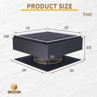 12-Inch Solar Attic Exhaust Fan, 40W Dual-Power Ventilator with 1200 CFM, 3-Speed Remote & 25°C Auto Start