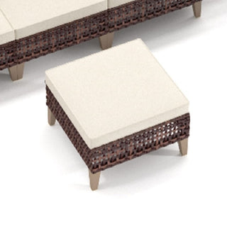 High footed hollowed out rattan terrace furniture set, 5 pieces, 7 seats, sofa set with cushion, 4-inch thick cushion