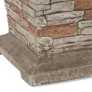 Outdoor 19.50" MGO Fire Column - 40,000 BTU, Natural Stone (Tank Inside)