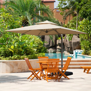 Aluminum Cantilever Patio Umbrella with Tilt Function – Outdoor Offset Market Umbrella for Backyard, Deck & Pool (Base Not Included)