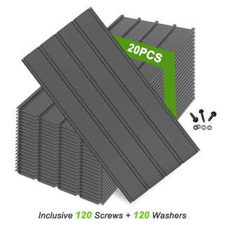 20PCS Galvanized Metal Roofing Panels with Screws – Durable Steel Roof Sheets for Pergola, Gazebo, Shed, Patio & Outdoor Structures