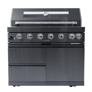 43" Outdoor Kitchen Island with 6-Burner 85,000 BTU Grill, Infrared Rear Burner, Rotisserie & Granite Countertop