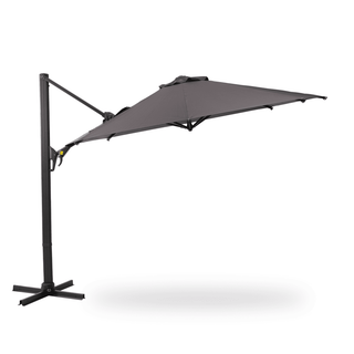 11 FT Cantilever Patio Umbrella, Round Outdoor Offset Umbrella with 360° Rotation & Tilt Adjustment without Base
