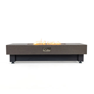 60-INCH FIRE PIT TABLE,Wood Outdoor Gas Fire Pit Table with Rain cover,Rectangular Heater for Patio, Backyard, Deck, Outdoor Modern Patio Fire Pit