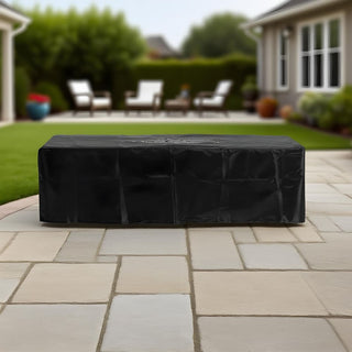 Outdoor Firepit Table, 48 x 24 Inch Rectangle Fire Pit Table, 50000 BTU Propane Fire Pits Table for Patio Set, two height options