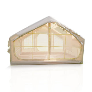 6.3m² Inflatable Glamping Tent, 4-Season Waterproof Air Tent with Clear Skylight, 420D Oxford Fabric, Mesh Windows & Doors