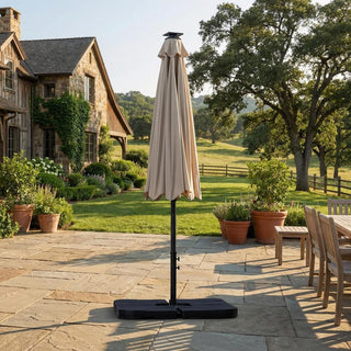 10FT LED Light Electric Market Umbrella with Remote – One-Touch Automatic Patio Umbrella