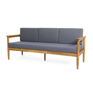 Elegant Acacia Wood Chair With Waterproof Cushions For Outdoor Use, 400 lb Capacity