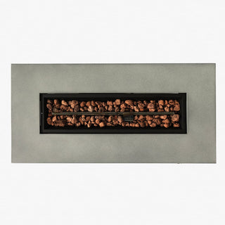 42" Propane Gas Fire Pit Table 2-Pieces, 50000 BTU Rectangular Steel Fire Pit with Glass Wind Guard for Outside Patio Deck Garden Courtyard -Light Gray