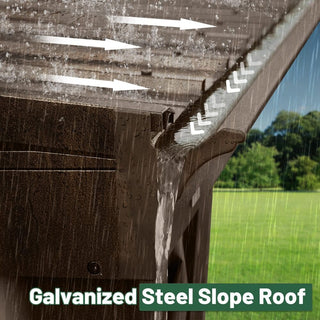 10x14 FT Wall-Mounted Lean-to Hardtop Gazebo with Gutters – Outdoor Metal Roof Patio Canopy, Durable Lean-to Pergola for Backyard & Deck
