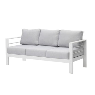 73" All-Weather Aluminum Patio Sofa, 3 Seat Outdoor Couch with Thick Cushions &  Frame