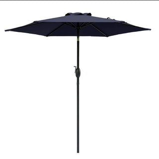 7.5 Ft Black Market Umbrella with Crank Lift & Tilt. UV-Resistant Canopy for Pool, Backyard & Patio Without base