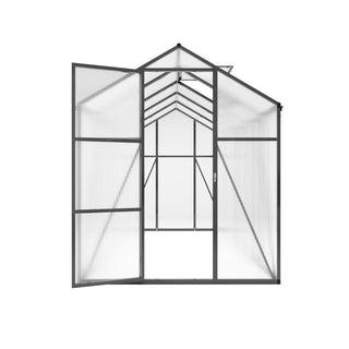 Walk-In Polycarbonate Greenhouse with Raised Base & Anchor Kit – Heavy-Duty Aluminum Greenhouse for Outdoor Backyard, All Seasons
