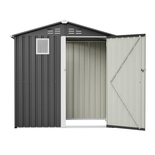 6FT x 4FT Metal Outdoor Storage Shed, Steel Garden Tool Shed for Backyard, Patio & Lawn Storage