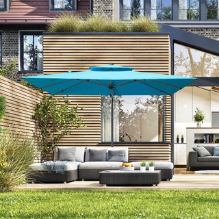 Aluminum Cantilever Patio Umbrella with Tilt Function – Outdoor Offset Market Umbrella for Backyard, Deck & Pool (Base Not Included)