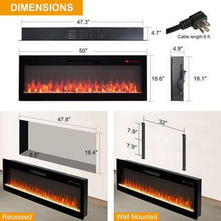 60 Inch White Fireplace TV Stand for TVs up to 70", Media Console with 50" Smart Electric Fireplace for Living Room