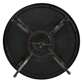 48-Inch Antique Bronze Round Tile-Top Patio Dining Table with Umbrella Hole