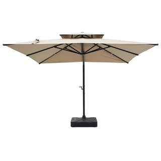 10FT Aluminum Cantilever Patio Umbrella with Removable LED Light Strips for Outdoor Shade