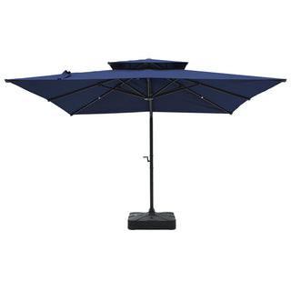 10FT Aluminum Cantilever Patio Umbrella with Removable LED Light Strips for Outdoor Shade