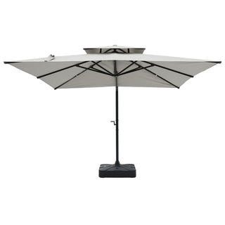 10FT Aluminum Cantilever Patio Umbrella with Removable LED Light Strips for Outdoor Shade