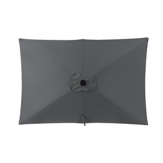 10Ft Outdoor Rectangular Umbrella with 26 Solar-Powered LED Lights, Crank and Tilt