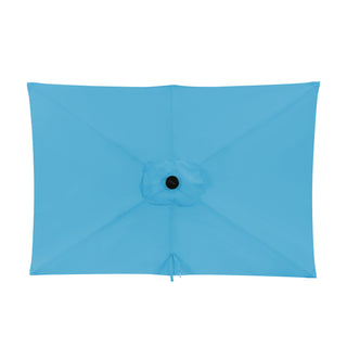 10Ft Outdoor Rectangular Umbrella with 26 Solar-Powered LED Lights, Crank and Tilt