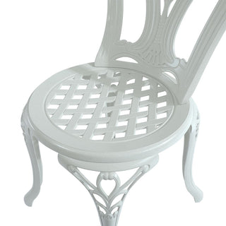 Mondawe 2-Piece Antique Bronze/White Cast Aluminum Stackable Outdoor Dining Chairs with Vintage European-Style Pattern for Patio & Garden