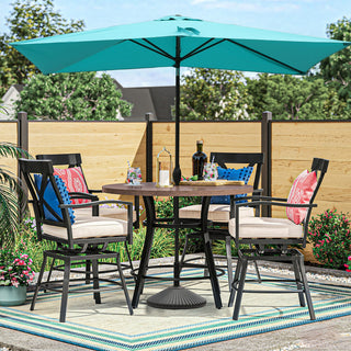 10' x 6'5 Rectangular Outdoor Market Umbrella – Light Blue Patio Shade with Crank & Tilt