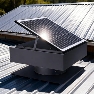 12-Inch Solar Attic Exhaust Fan, 40W Dual-Power Ventilator with 1200 CFM, 3-Speed Remote & 25°C Auto Start