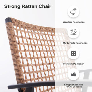 7-Piece Outdoor Patio Dining Set with 6 Cushioned Chairs and Slatted Metal Table with Umbrella Hole for Backyard, Garden & Poolside