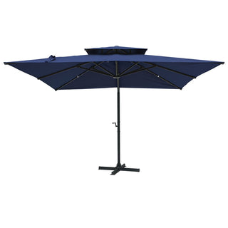 10FT Aluminum Cantilever Patio Umbrella with Removable LED Light Strips for Outdoor Shade