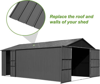 20PCS Galvanized Metal Roofing Panels with Screws – Durable Steel Roof Sheets for Pergola, Gazebo, Shed, Patio & Outdoor Structures