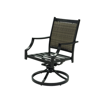 Outdoor Aluminum 360° Swivel Chair with Textilene Backrest & Cushion – Ergonomic Patio Chair