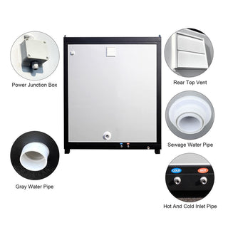 Portable Outdoor Toilet & Shower Cabin – Complete Restroom with Sink, Lighting & Ventilation