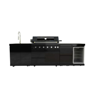 43-Inch 6-Burner 85000 BTU Outdoor Kitchen Island Grill | Stainless Steel BBQ with Sink, Wine Cooler, Rotisserie & Granite Countertop