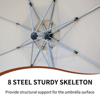 10 Ft Octagon Aluminum 360° Cantilever Patio Umbrella with Cover – Outdoor Yard Shade