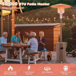 50000 BTU Propane Patio Heater with Round Table Design