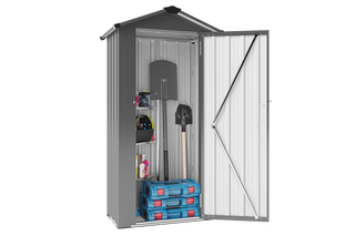Small Metal Garden Storage Shed, Waterproof Galvanized Steel Tool Shed with Lockable Door