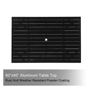 5-Piece Outdoor Cast Aluminum Dining Set – Black Swivel Chairs & Table for Patio