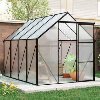 Polycarbonate Greenhouse Raised Base and Anchor Aluminum Heavy Duty Walk-in Greenhouses for Outdoor Backyard in All Season