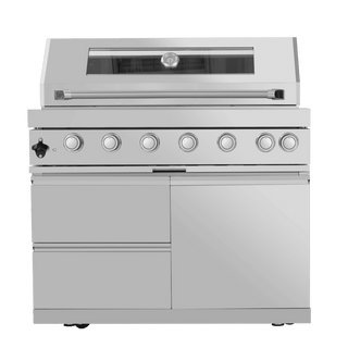 43" Outdoor Kitchen Island with 6-Burner 85,000 BTU Grill, Infrared Rear Burner, Rotisserie & Granite Countertop