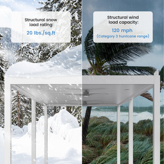 Aluminum Double Pergola Gazebo with Adjustable Louvered Roof & LED