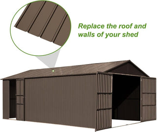 20PCS Galvanized Metal Roofing Panels with Screws – Durable Steel Roof Sheets for Pergola, Gazebo, Shed, Patio & Outdoor Structures