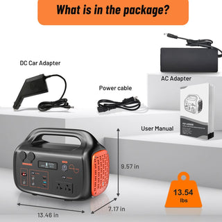 600W/1000W Portable Power Station 655.2Wh/1024Wh Solar Generator with AC Outlet for Home Backup, Camping, Travel, Emergency & Outdoor Use