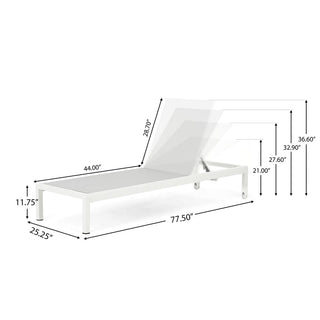 Outdoor Lounge Chair Set Of Two, Made Of Aluminum, Adjustable, Weather-Resistant And UV-Protected, With A Weight Capacity Of 400 Pounds