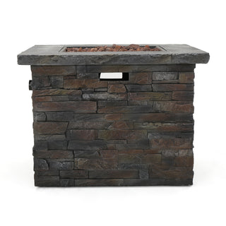 35" Square MGO Propane Fire Pit, 40,000 BTU Outdoor Gas Fire Table for Patio & Backyard