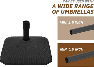 29 lbs. Square Water Filled Patio Umbrella Base in Black