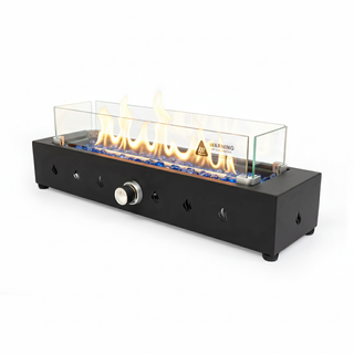 28-Inch Rectangle Fire Pit, 40000BTU Outdoor Propane Fire Pit, Wind-Resistant Firepits, Durable Iron Stylish Glass Beads Design