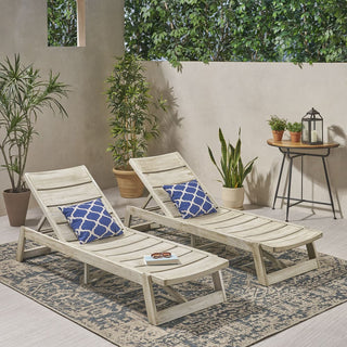 Outdoor Adjustable Lounge Chair With Acacia Wood Frame